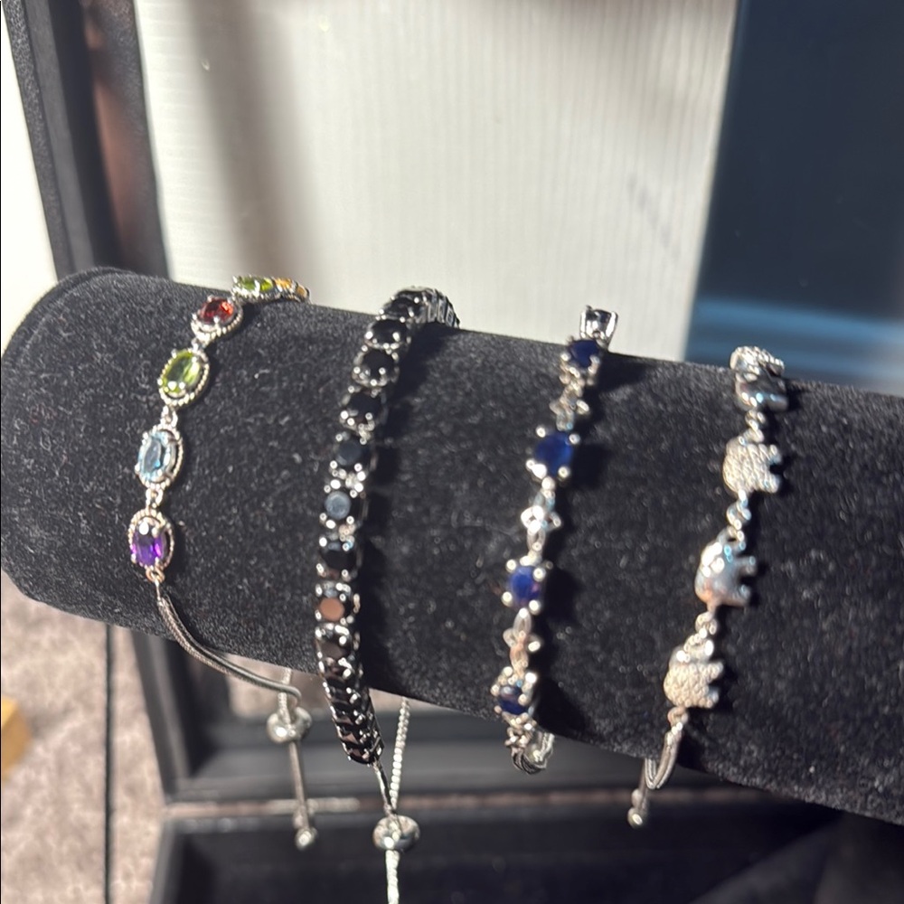 Elegant Multi-Color Gemstone Bracelet Set
